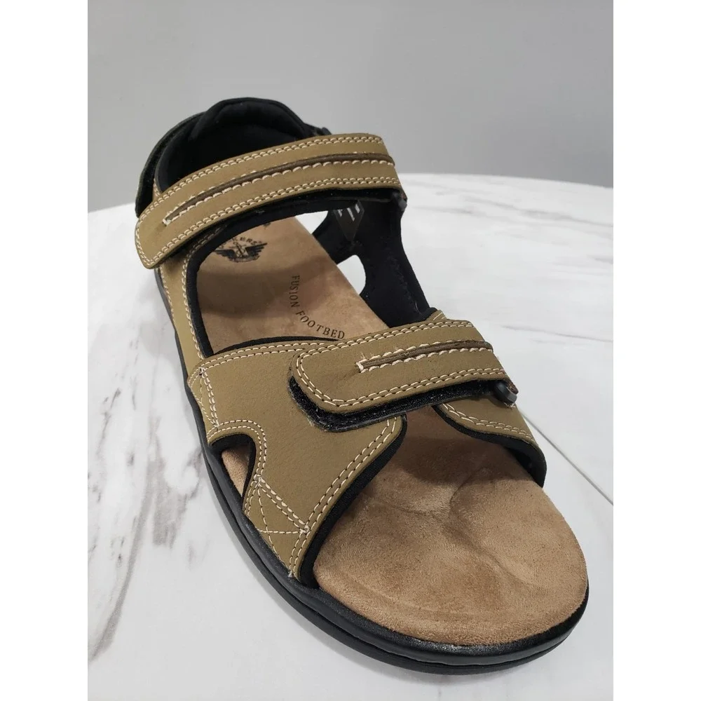 NEW 10 WIDE - Dockers fisherman‎ ankle strap sandals mens tan brown gorpcore dad